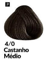 COLORAÇÃO CREME PERMANENTE Nº 4/0 CASTANH...
